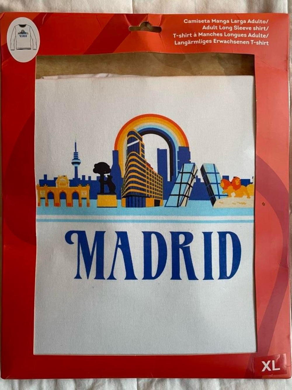 NIB Around the World Madrid Long Sleeve White Shirt - XL